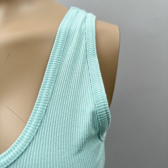 Freshman Sleeveless Rib Scoop Neck Tank Top Drawstring Side Light Blue Women S - Picture 5 of 10